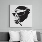 printfashion Vagány majom - Vászonkép - Fehér (6624377)