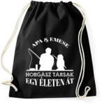 printfashion Horgász társak - Apa és lány névvel - Sportzsák, Tornazsák - Fekete (13783280)