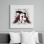 printfashion Holló lány - Vászonkép - Fehér (6619979)