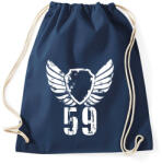 printfashion 59wh. png - Sportzsák, Tornazsák - Sötétkék (339219)