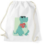 printfashion Dínó szívvel - Sportzsák, Tornazsák - Fehér (11735709)