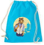 printfashion Tigris a váosban - Sportzsák, Tornazsák - Surf blue (144231)