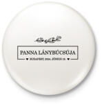 printfashion Lánybúcsú - egyedi névvel, dátummal - Kitűző, hűtőmágnes - Fehér (16059434)