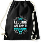 printfashion A legendák novemberben születnek - Sportzsák, Tornazsák - Fekete (413223)