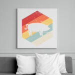 printfashion Retro sertés, disznó - Vászonkép - Fehér (6625168)