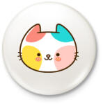 printfashion Színes cica - Kitűző, hűtőmágnes - Fehér (5264239)