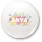 printfashion Anya virágokkal - Kitűző, hűtőmágnes - Fehér (4824250)