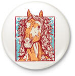 printfashion Ló - Kitűző, hűtőmágnes - Fehér (12665184)