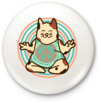 printfashion Hippi macska - Kitűző, hűtőmágnes - Fehér (3087771)