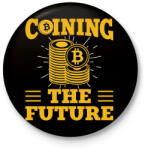printfashion BITCOIN 4 EVER 58 - Kitűző, hűtőmágnes - Fekete (6122302)