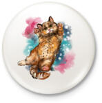 printfashion watercolor cat - Kitűző, hűtőmágnes - Fehér (5601192)