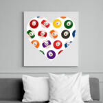 printfashion Biliárdos szív - Vászonkép - Fehér (13223106)