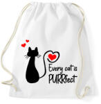 printfashion Every cat is PURRfect - Sportzsák, Tornazsák - Fehér (6403529)