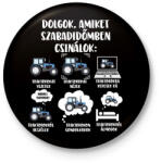 printfashion Traktoros szabadidő - Kitűző, hűtőmágnes - Fekete (16717461)