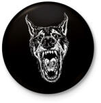 printfashion Wild wolf - Kitűző, hűtőmágnes - Fekete (10593754)