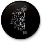 printfashion Oroszlán páros férfi 1 - Kitűző, hűtőmágnes - Fekete (6080083)