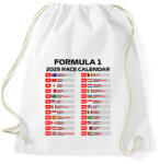 printfashion Forma 1 2025 versenynaptár - Sportzsák, Tornazsák - Fehér (16849119)