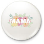 printfashion Mama virágokkal - Kitűző, hűtőmágnes - Fehér (4824249)