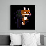 printfashion Enderman rókával - Vászonkép - Fekete (14308126)