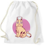 printfashion Pohárfejű macska - Sportzsák, Tornazsák - Fehér (11747906)