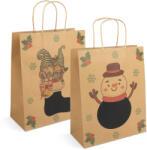  Ajándéktasak papír "Kraft" 265x127x330 mm 2 féle / csomag 58316