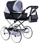 New Baby Cărucior retro pentru păpuși 2 în 1 Natálka alb-negru (29157)