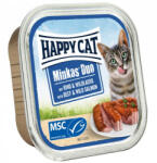 Happy Cat Minkas Duo alutálcás eledel Marha-Vadlazac 16x100g - pegazusallatpatika