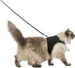 TRIXIE 41895 Soft Harness XXL with Lead - hám és póráz szett (fekete) nagytestű macskák részére (36-54cm/1.2m) - pegazusallatpatika