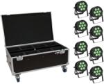 EUROLITE Set 8x LED IP PAR 7x9W SCL Spot + Case with wheels