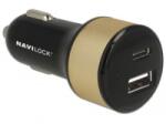 Navilock Autós töltő 1 x USB Type-C + 1 x USB A-típusú (63069) (63069) - aqua