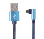 Gembird Premium Micro-USB (derékszögben hajlított) - USB-A kábel 1m kék (CC-USB2J-AMmBML-1M-BL)