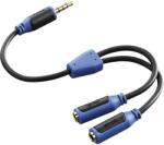 Hama Super Soft audio kábel 3.5mm 2 x 3.5mm Fekete, Kék (54477)