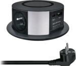 Solight Solight PP120CW-PD20-B-Aljzatoszlop asztallaphoz Qi-vel 3x230V+1xUSB-A+1xUSB-C SL1569 (SL1569)