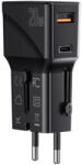 YESIDO Incarcator de retea Incarcator de Priza USB, Type-C cu Adaptor EU, UK, US, AUS - Yesido (MC17) - Black (MC17 - Black) - vexio