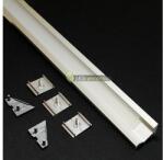  CORNER LED aluprofil 2000 mm, fedővel, záróvégekkel, rögzítővel