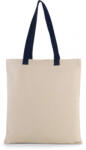 Kimood Uniszex Kimood KI0277 Flat Canvas Shopper With Contrast Handle -Egy méret, Natural/Black