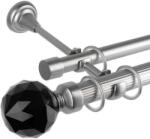  Cristal Noir Dupla Függönyrúd - 360 cm - Ezüst (CRISTAL-NOIR - D02-360)