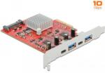 Delock PCI Express x4 kártya SuperSpeed USB 10 Gbps sebességgel 2 x A-típusú USB-vel és 2 x USB Type-C-vel - Kétcsatornás (89041)