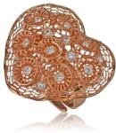  Ezüst Gyűrű - Rózsaszín Szív - Állítható Méret