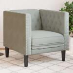 vidaXL világosszürke bársony Chesterfield kanapéfotel (372673) - pepita