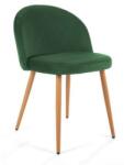 AKORD Konyha/nappali szék, Akord, Maiden, bársony, acél, zöld és natúr, 54x54x76 cm, 54x54x76 cm