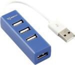 SBOX USB HUB, Kék, 4xUSB 2.0 H-204BL (H-204BL)