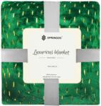Springos meleg pléd, 150x200 cm - Zöld, Arany (HA7304)
