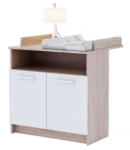  Basic Baba Pelenkázó Komód - 2 Ajtós - Sonoma Tölgy/Fehér