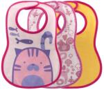 Chicco Easy Meal Bib - frottír előke vízálló hátlappal 3db-os rózsaszín (CH0163011)