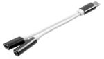 Gigapack Audió adapter és töltőkábel (elosztó, Type-C + 3.5mm jack aljzat - Type-C) FEKETE GP-75943 (GP-75943)