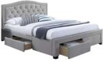 SIGNAL MEBLE ELECTRA Kárpitozott Ágy - 160x200 cm - Szürke/Tölgy - Fiókokkal (ELECTRA160SZ)