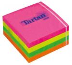 Post-it Blocnotes autoadeziv, 76x76 mm, 400 de coli, TARTAN, culori neon mixte, 400 de coli