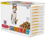 Hill's Science Plan Feline Young Adult Sterilised Cat Multipack csirkével, pisztránggal, tonhallal, lazaccal 12x85 g