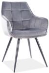 SIGNAL MEBLE Szék LILIA VELVET fekete váz / szürke BLUVEL 14 (LILIAVCSZ)